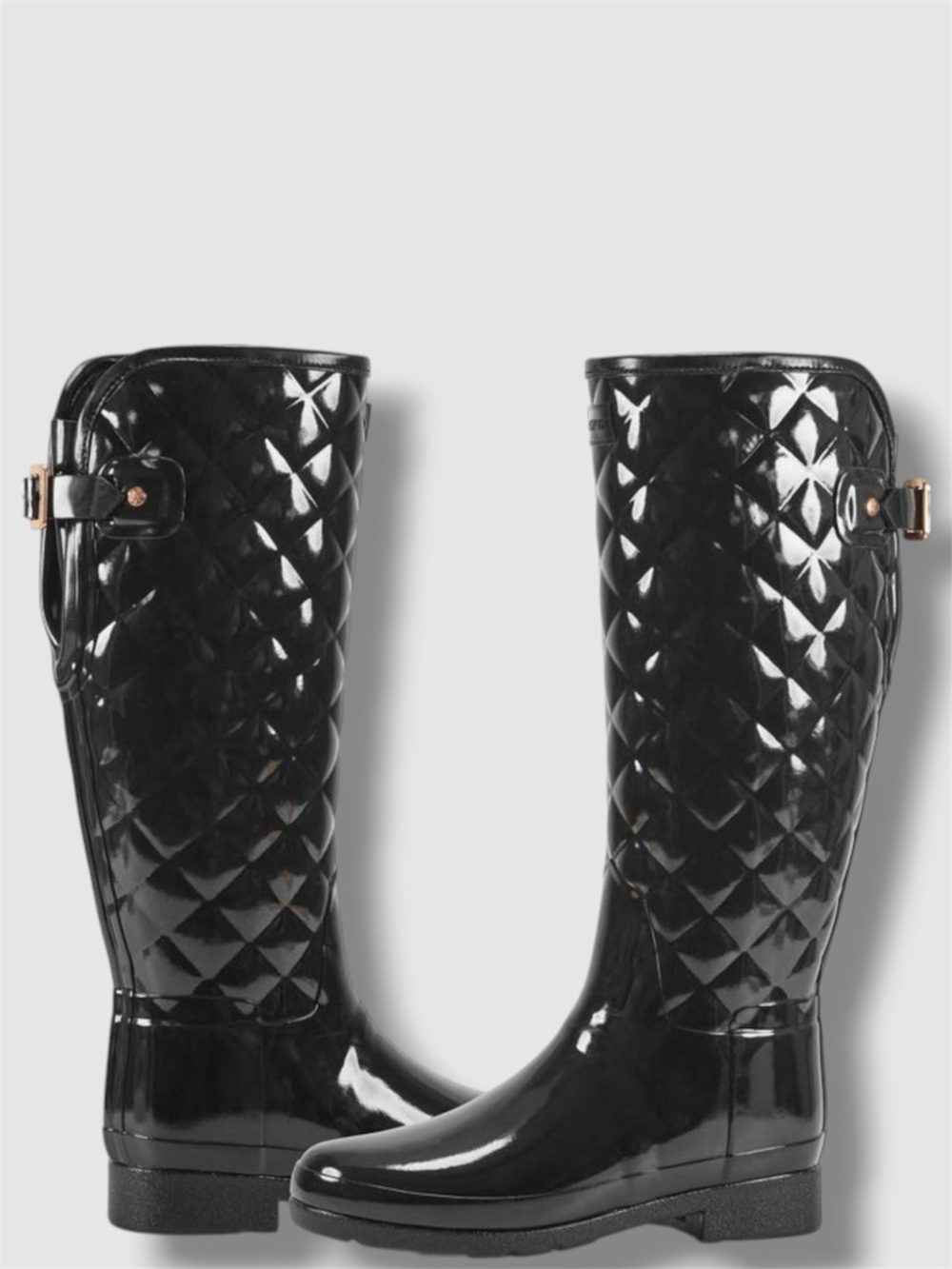 Hunter Original Refined High Gloss Quilted Waterproof Rain Boots (Women) - 9 - Picture 4 of 11